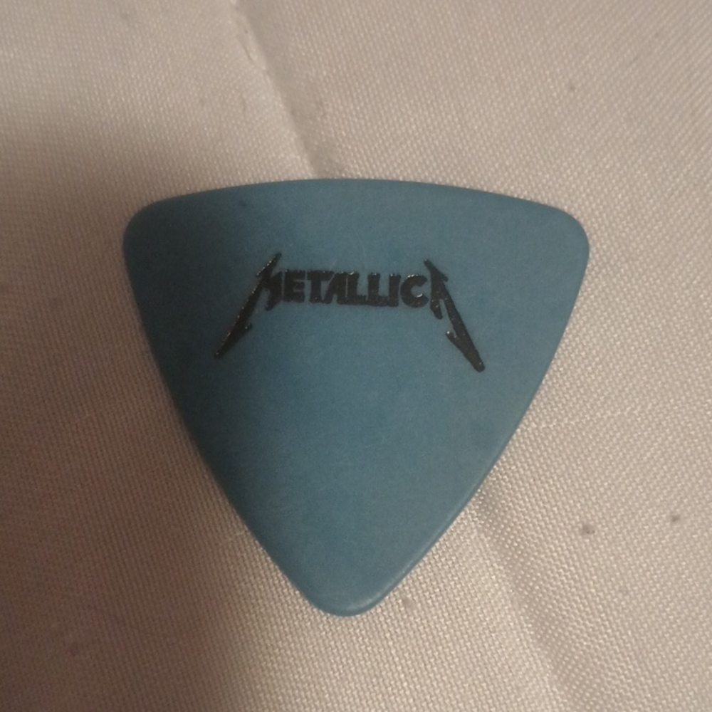 Metallica Memorabelia,Jason Newsted Blue Bass Guitar Pick 1988
